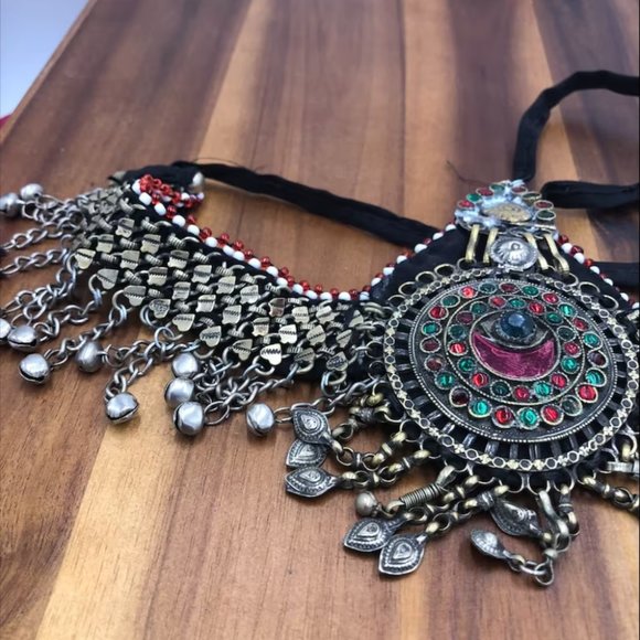 Vintage Headpiece Afghan headpiece, Hair Jewelry, Headpiece Jewelry, Tribal - Picture 2 of 7